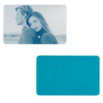 Personalized Photo on One Side Custom Engraved Aluminum Wallet Love Insert Card Blue