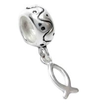 925 Sterling Silver Christian Fish Dangle Charm Pandora Troll Biagi Chamilia