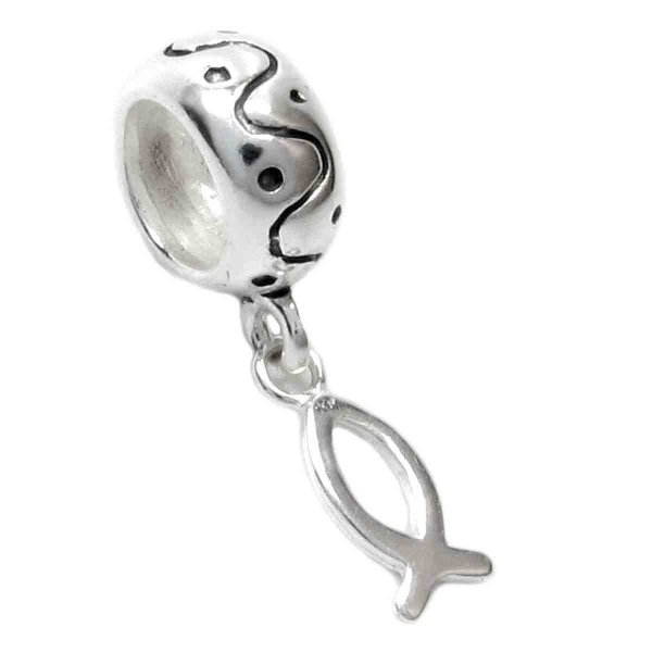 925 Sterling Silver Christian Fish Dangle Charm Pandora Troll Biagi Chamilia