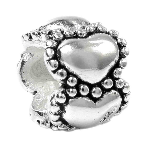 925 Sterling Silver Endless Love Heart Charm For Pandora Troll Biagi Chamilia