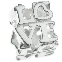925 Sterling Silver Love You Heart For European Charm Bracelets