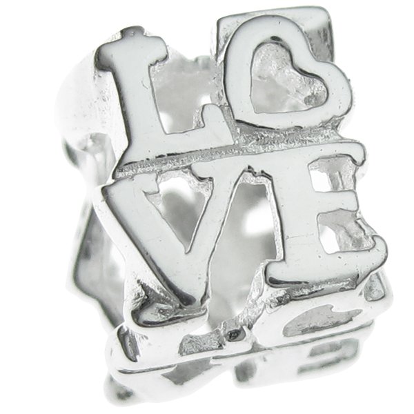 925 Sterling Silver Love You Heart For European Charm Bracelets