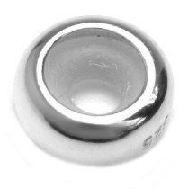 925 Sterling Silver Focal Round Stopper Spacer with Rubber Bead for Pandora