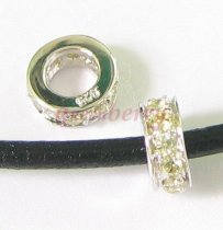STERLING SILVER Round Rondelle Jonquil Yellow CZ Crystal bead Charm Pandora Troll Biagi Chamilia