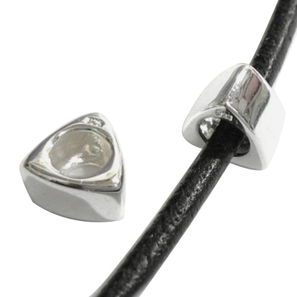 Sterling Silver Triangle Bead Charm for Pandora Troll Biagi Chamilia European Jewelry