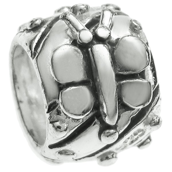 Sterling Silver Butterfly Dots Bead Charm for Pandora Troll Biagi Chamilia European Jewelry