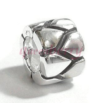 Sterling Silver Round Flower Bead Charm for Pandora Troll Biagi Chamilia European Jewelry