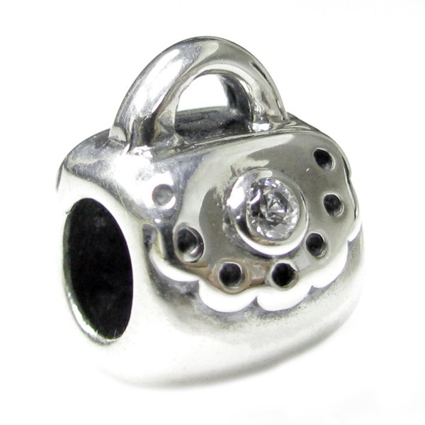 1x Sterling Silver Handbag Bag Purse Bead Charm for Pandora Troll Chamilia Biagi European Jewelry