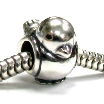 Sterling Silver Lovely Bird Bead Charm for Pandora Troll Chamilia Biagi European Jewelry