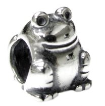Sterling Silver Frog Toad Bead Charm for Pandora Troll Chamilia Biagi European Jewelry