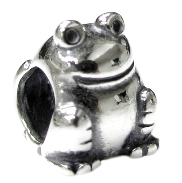 Sterling Silver Frog Toad Bead Charm for Pandora Troll Chamilia Biagi European Jewelry
