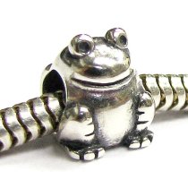 Sterling Silver Frog Toad Bead Charm for Pandora Troll Chamilia Biagi European Jewelry