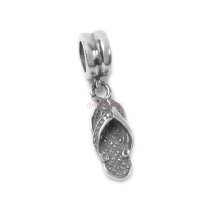 Sterling Silver Flip Flop Slipper Dangle Beach Sandal Bead Charm for Pandora Troll Chamilia Biagi European Jewelry