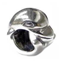 Sterling Silver Dolphin Bead Charm for Pandora Troll Chamilia Biagi European Jewelry