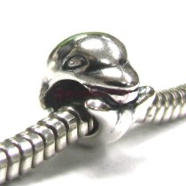 Sterling Silver Dolphin Bead Charm for Pandora Troll Chamilia Biagi European Jewelry