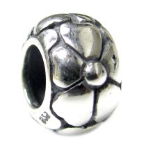 Sterling Silver Round Flower Bead Charm for Pandora Troll Chamilia Biagi European Jewelry