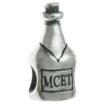 Sterling Silver Champagne Bottle Bead Charm for Pandora Troll Chamilia Biagi European Jewelry