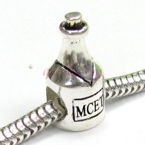 Sterling Silver Champagne Bottle Bead Charm for Pandora Troll Chamilia Biagi European Jewelry
