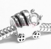 Sterling Silver BABY CARRIAGE CART Bead Charm for Pandora Troll Chamilia Biagi European Jewelry