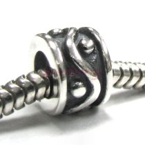Sterling Silver Dot Wave Bead Charm for Pandora Troll Chamilia Biagi European Jewelry