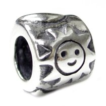 Sterling Silver Sun Moon Star Bead Charm for Pandora Troll Chamilia Biagi European Jewelry