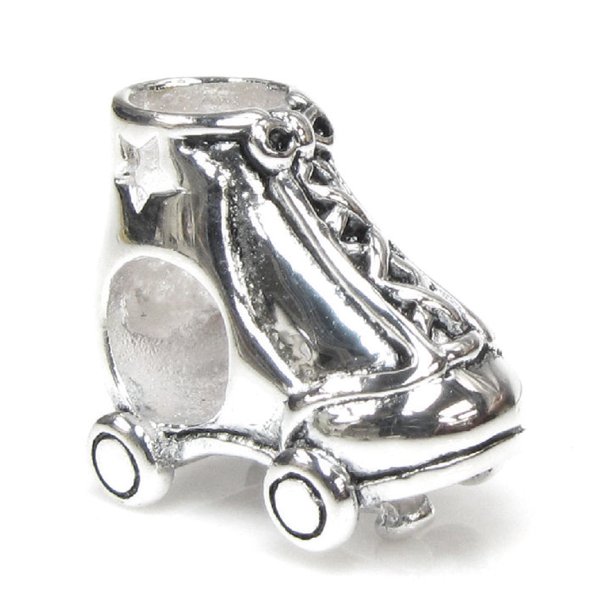 Sterling Silver STAR Roller SKATE BOOT Bead Charm for Pandora Troll Chamilia Biagi European Jewelry