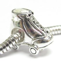 Sterling Silver STAR Roller SKATE BOOT Bead Charm for Pandora Troll Chamilia Biagi European Jewelry