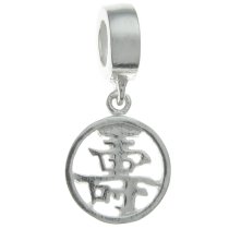Sterling Silver Chinese Word ″LONG LIFE″ Dangle Bead Charm for Pandora Troll Chamilia Biagi European Jewelry