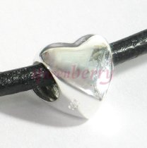 Sterling Silver Sweet Heart Focal Bead Charm for Pandora Troll Chamilia Biagi European Jewelry