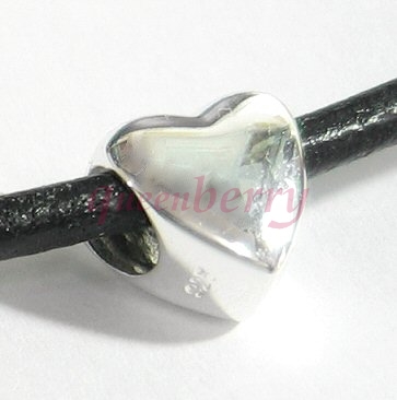Sterling Silver Sweet Heart Focal Bead Charm for Pandora Troll Chamilia Biagi European Jewelry