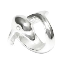 Sterling Silver CUTE Dancing DOLPHIN Focal Bead Charm for Pandora Troll Chamilia Biagi European Jewelry