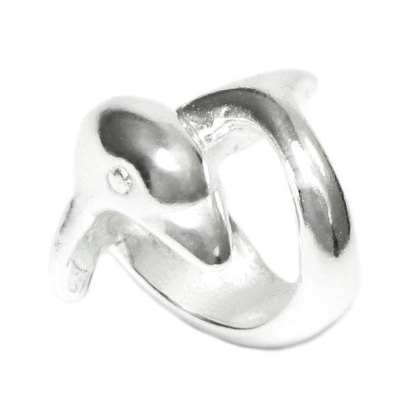 Sterling Silver CUTE Dancing DOLPHIN Focal Bead Charm for Pandora Troll Chamilia Biagi European Jewelry