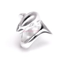 Sterling Silver CUTE Dancing DOLPHIN Focal Bead Charm for Pandora Troll Chamilia Biagi European Jewelry