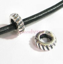 2 x Sterling Silver Focal Twisted Round Bead Charm for Pandora Troll Chamilia Biagi European Jewelry