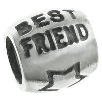 Sterling Silver BEST FRIEND Focal Bead Charm for Pandora Troll Chamilia Biagi European Jewelry