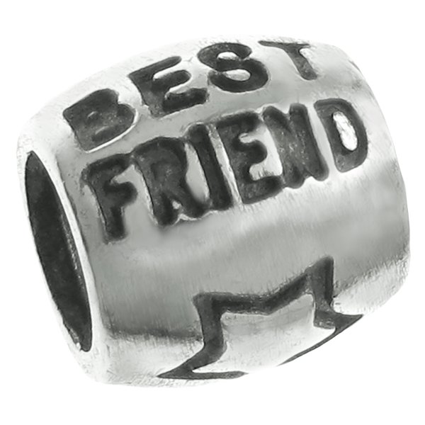 Sterling Silver BEST FRIEND Focal Bead Charm for Pandora Troll Chamilia Biagi European Jewelry