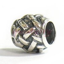Sterling Silver Mesh NET focal Bead Charm for Pandora Troll Chamilia Biagi European Jewelry
