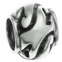 Sterling silver SWIRL Flower Round Focal Bead Charm for Pandora Troll Chamilia Biagi European Jewelry