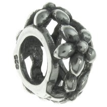 STERLING SILVER FLOWER FOCAL Bead Charm for Pandora Troll Chamilia Biagi European Jewelry