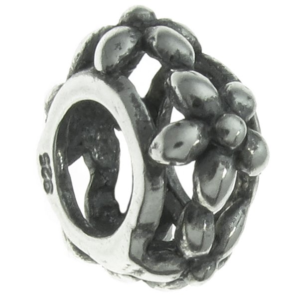 STERLING SILVER FLOWER FOCAL Bead Charm for Pandora Troll Chamilia Biagi European Jewelry