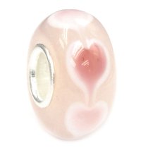 Sterling Silver PINK HEART Murano Glass Focal Bead Charm for Pandora Troll Chamilia Biagi European Jewelry