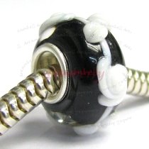 Sterling Silver Murano Glass ROSE FLOWER Focal Bead Charm for Pandora Troll Chamilia Biagi European Jewelry