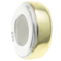 Gold Sterling Silver STOPPER w/ RUBBER Bead Charm for Pandora Troll Chamilia Biagi European Jewelry