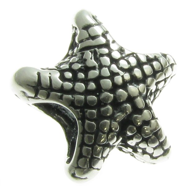 Sterling Silver Starfish Focal Bead Charm for Pandora Troll Chamilia Biagi European Jewelry