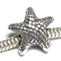 Sterling Silver Starfish Focal Bead Charm for Pandora Troll Chamilia Biagi European Jewelry