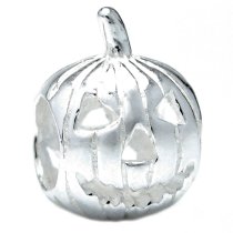 Sterling Silver Jack-O-Lantern HALLOWEEN PUMPKIN Focal Bead Charm for Pandora Troll Chamilia Biagi European Jewelry