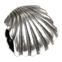 Sterling Silver SEASHELL Focal Bead Bead Charm for Pandora Troll Chamilia Biagi European Jewelry