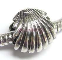 Sterling Silver SEASHELL Focal Bead Bead Charm for Pandora Troll Chamilia Biagi European Jewelry