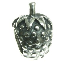 Sterling silver Strawberry Bead Charm for Pandora Troll Chamilia Biagi European Jewelry
