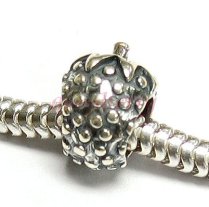 Sterling silver Strawberry Bead Charm for Pandora Troll Chamilia Biagi European Jewelry